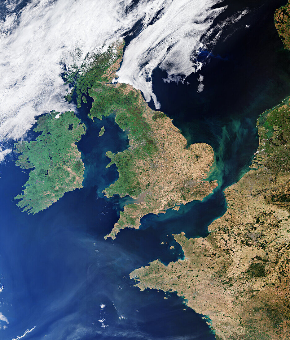 UK heatwave, 2022, satellite image