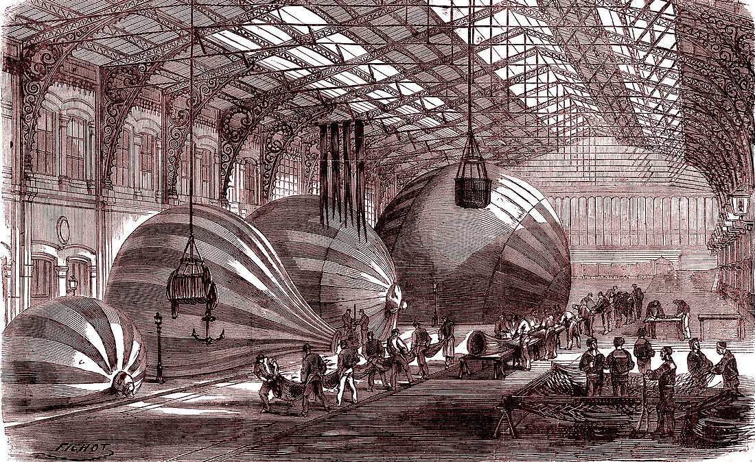 Siege of Paris balloon factory, illustration