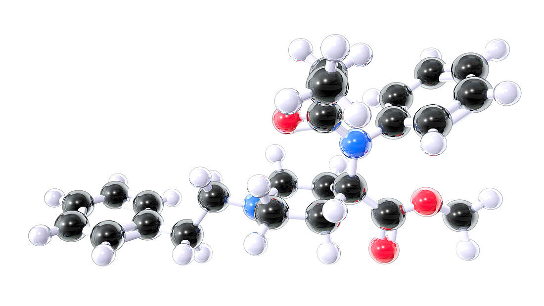Carfentanil, molecular model