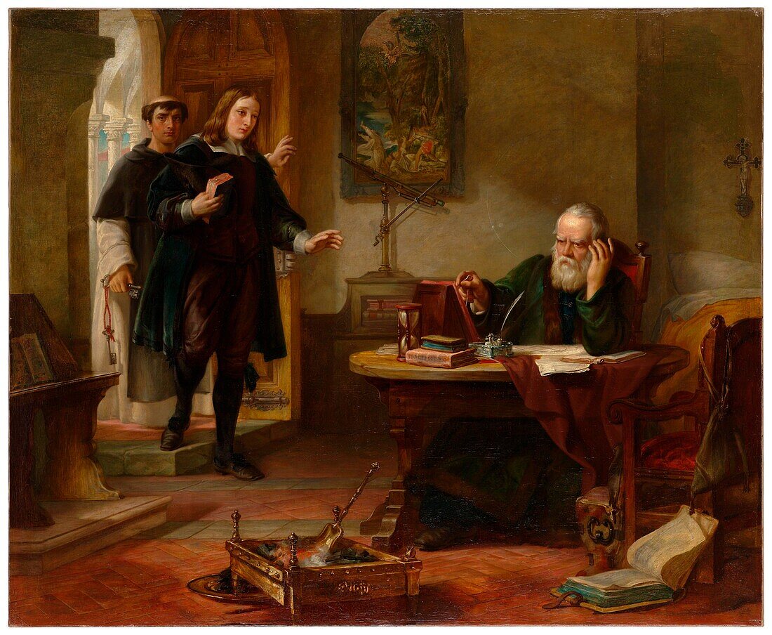 Milton visiting Galileo, illustration