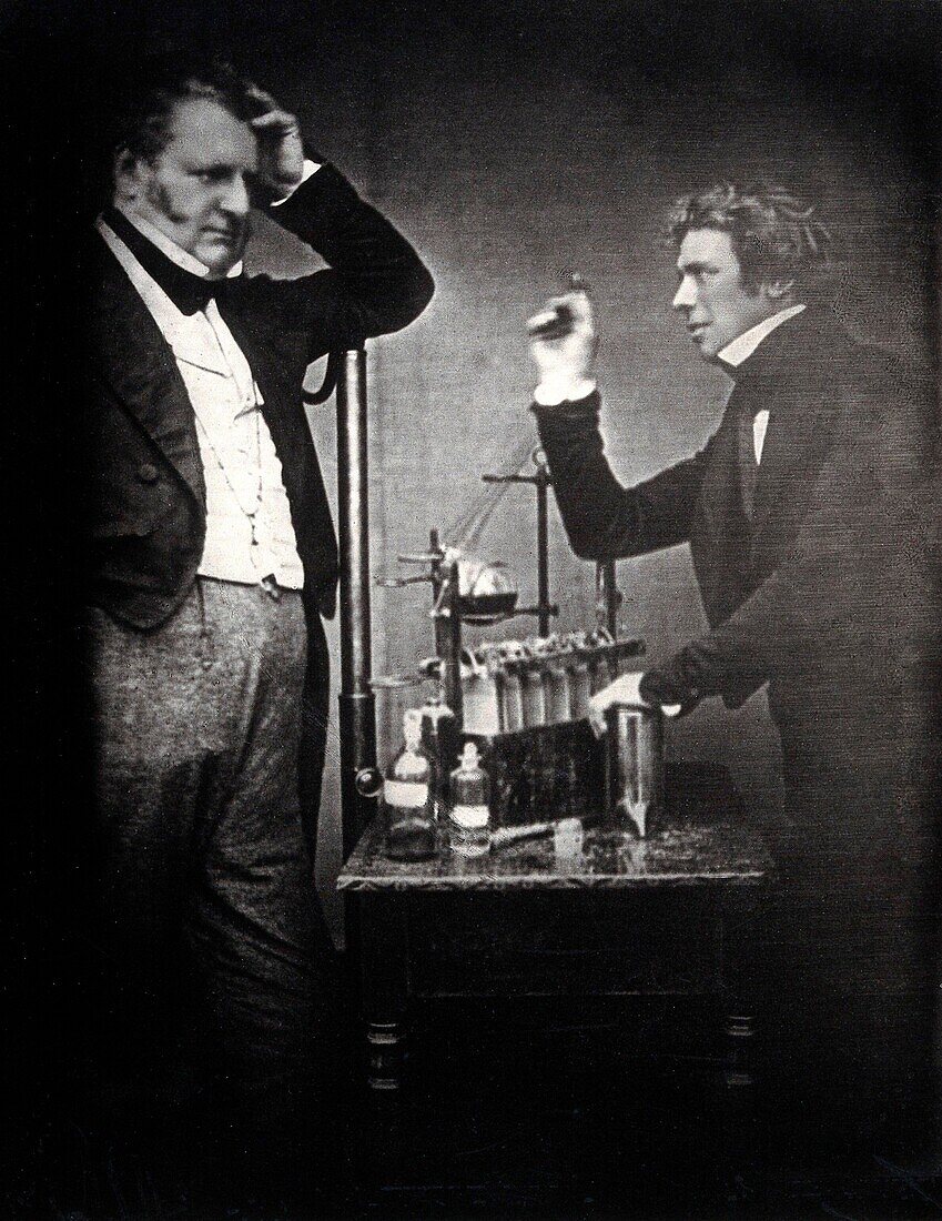 Faraday and Daniell, British chemists and physicists
