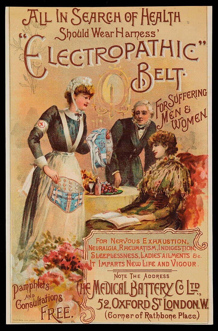 Electropathic belt advert, 19th century