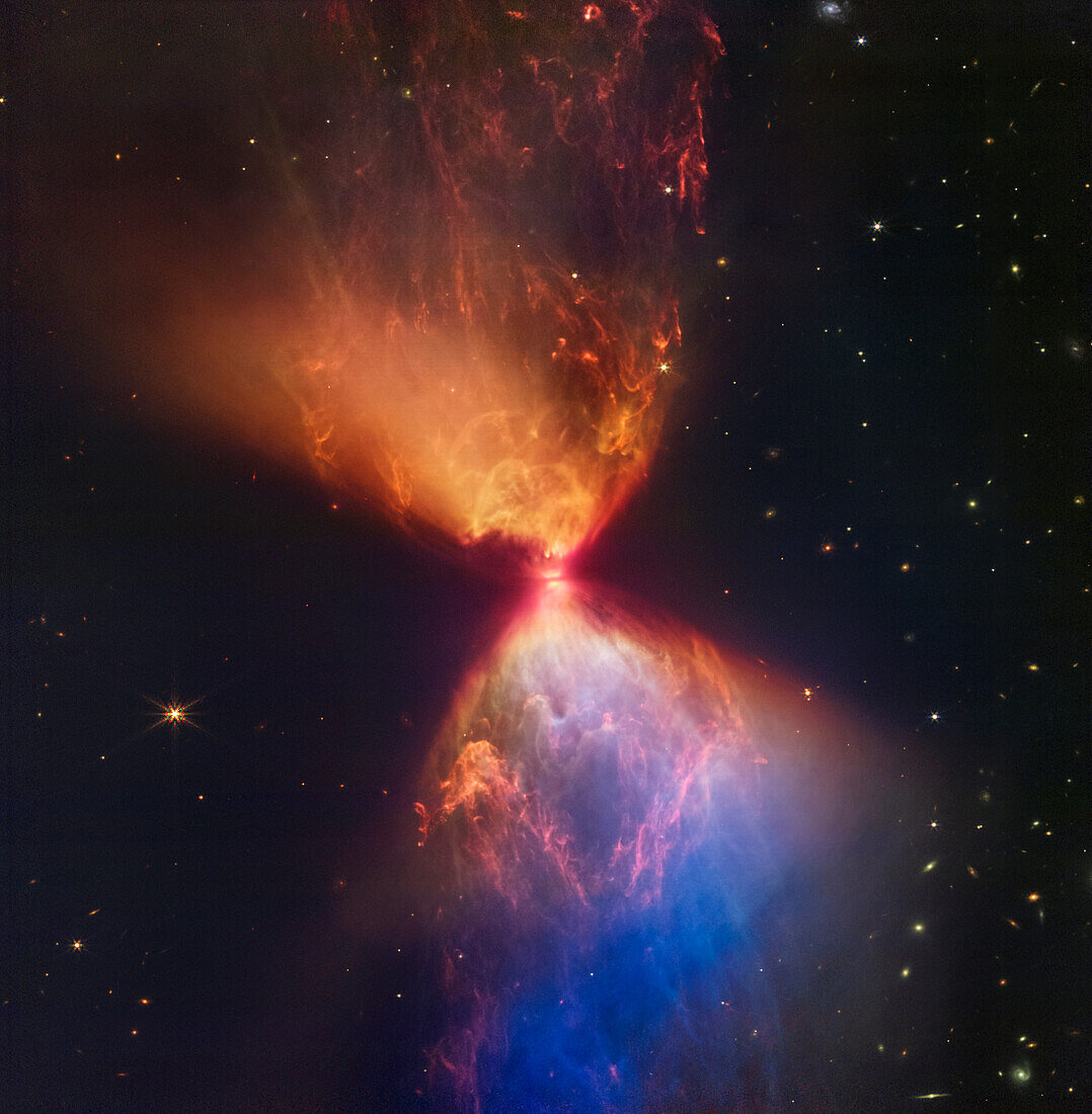 Protostar within dark cloud L1527, JWST image