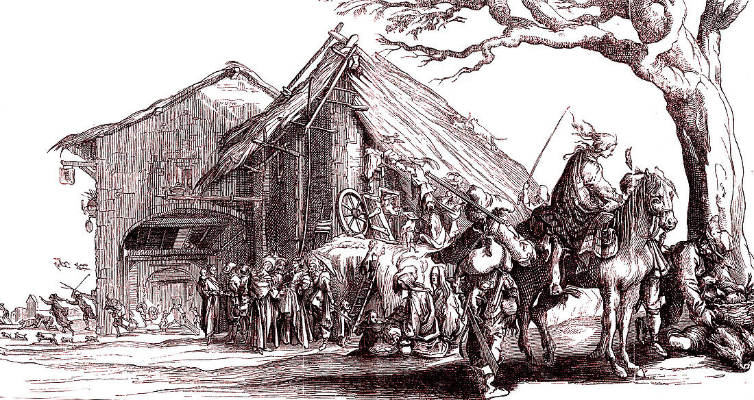 Bohemian camp, 19th century illustration