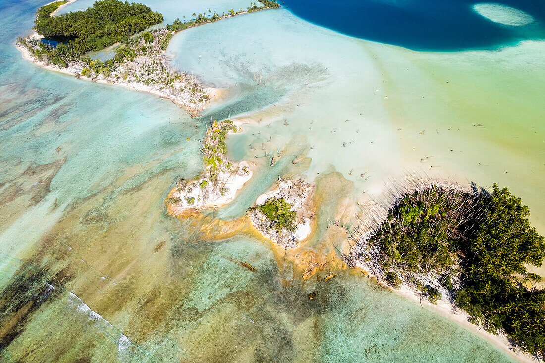 Tidal channel at Palmyra Atoll, aerial photograph