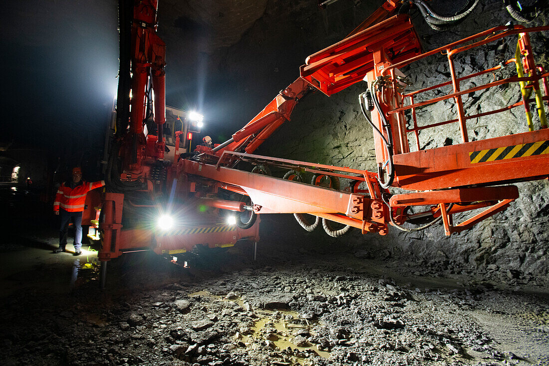 Automated drilling machine, Sandvik test mine, Finland