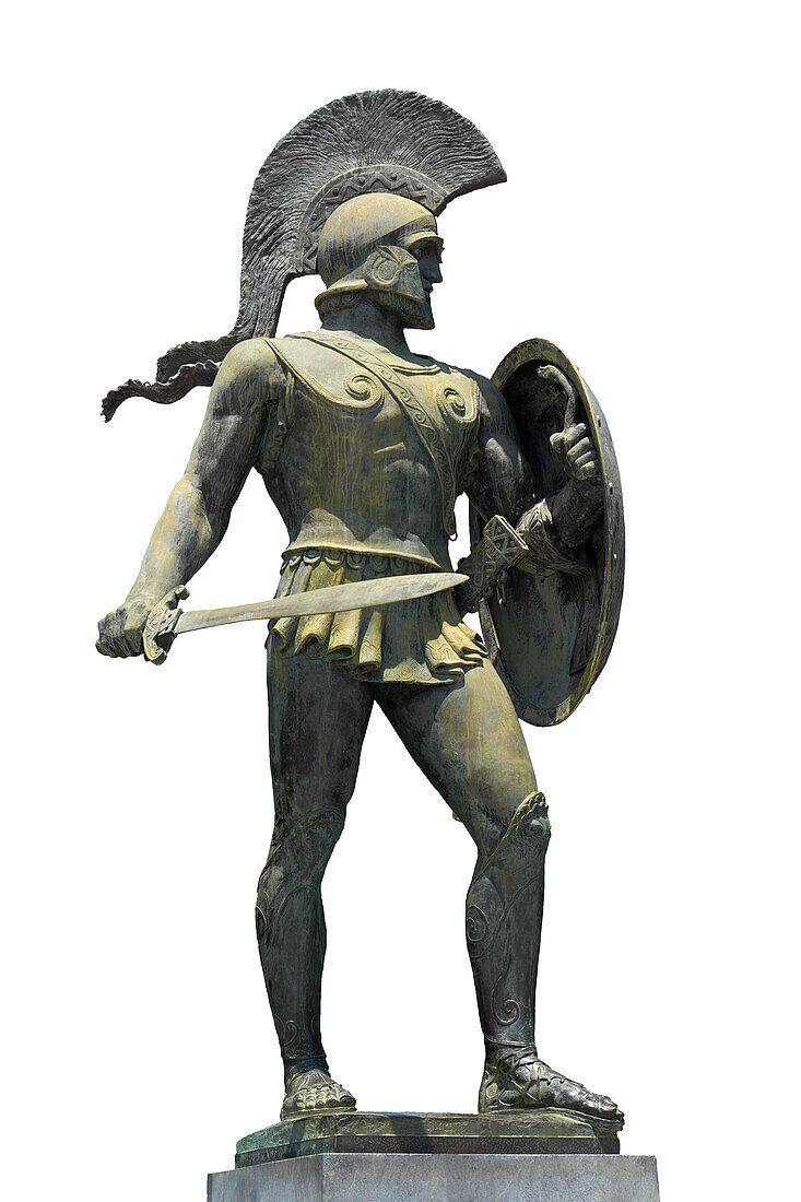 Spartan warrior Leonidas, bronze statue.