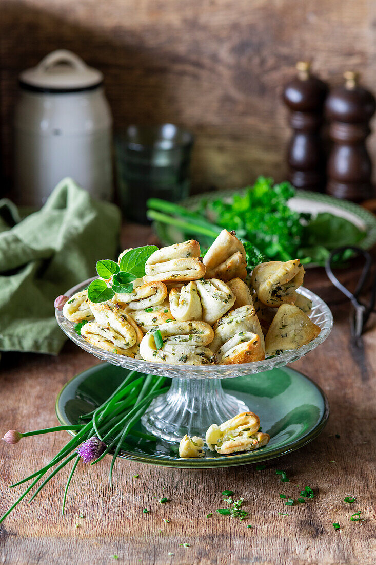 Herbs cookies made with cottage cheese