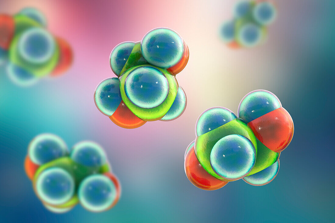 Ethylene glycol molecule, illustration