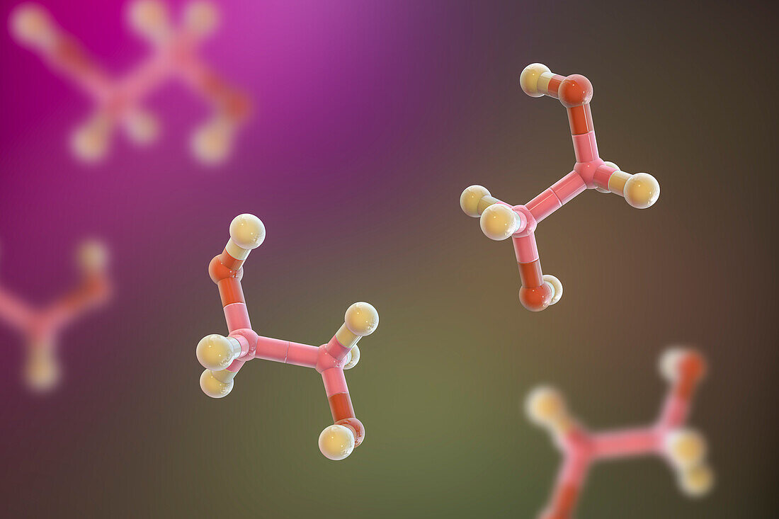 Ethylene glycol molecule, illustration