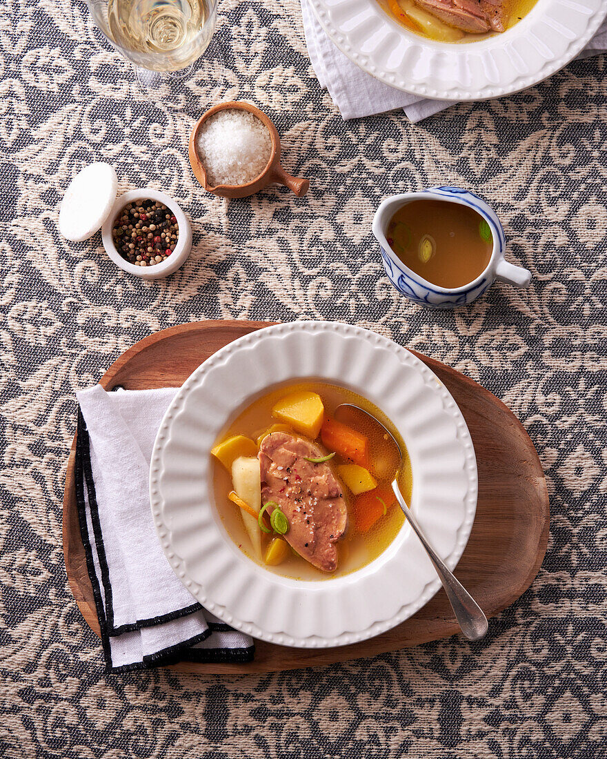 Pot au feu with foie gras