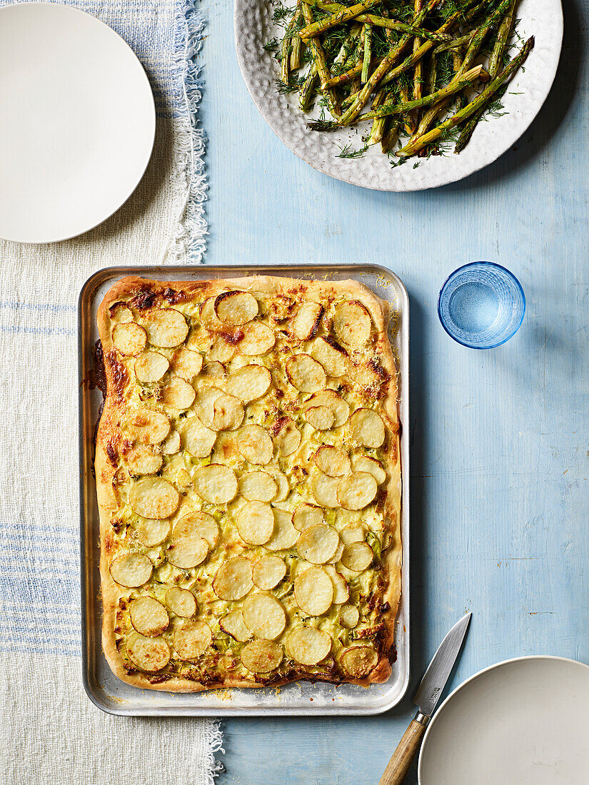 Flamiche (a puff pastry tart made with early potatoes)