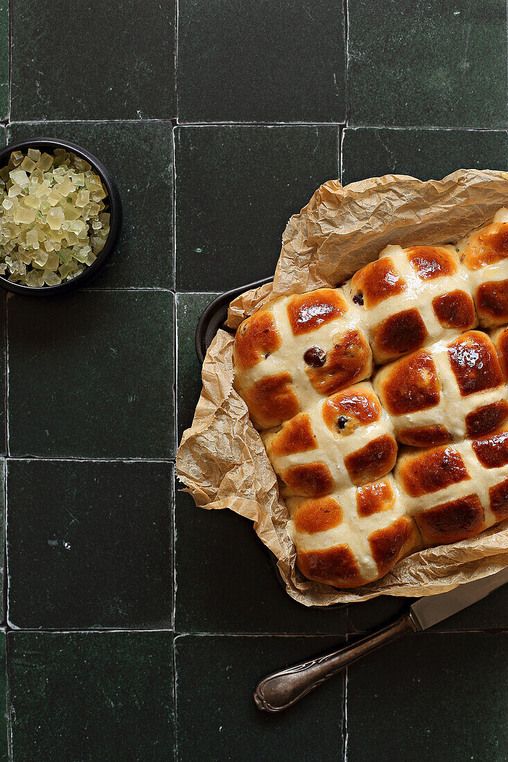 Klassische Hot-Cross-Buns