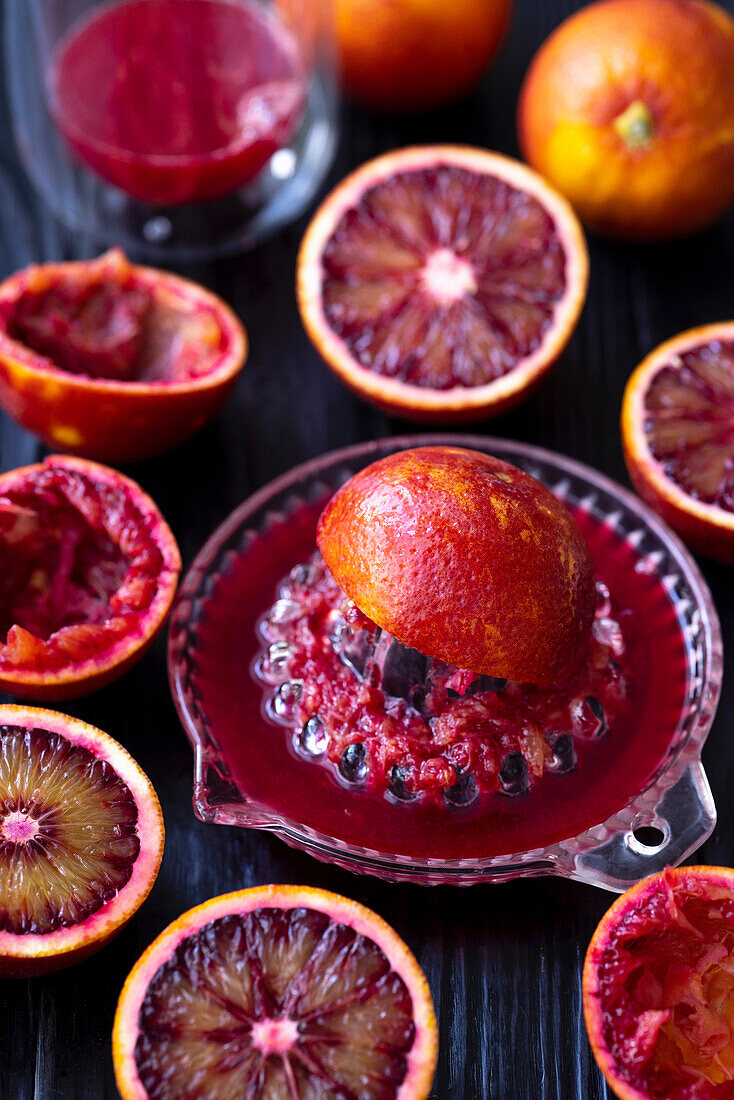 Freshly squeezed blood orange juice