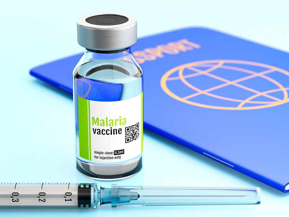 Malaria vaccine for travel, illustration