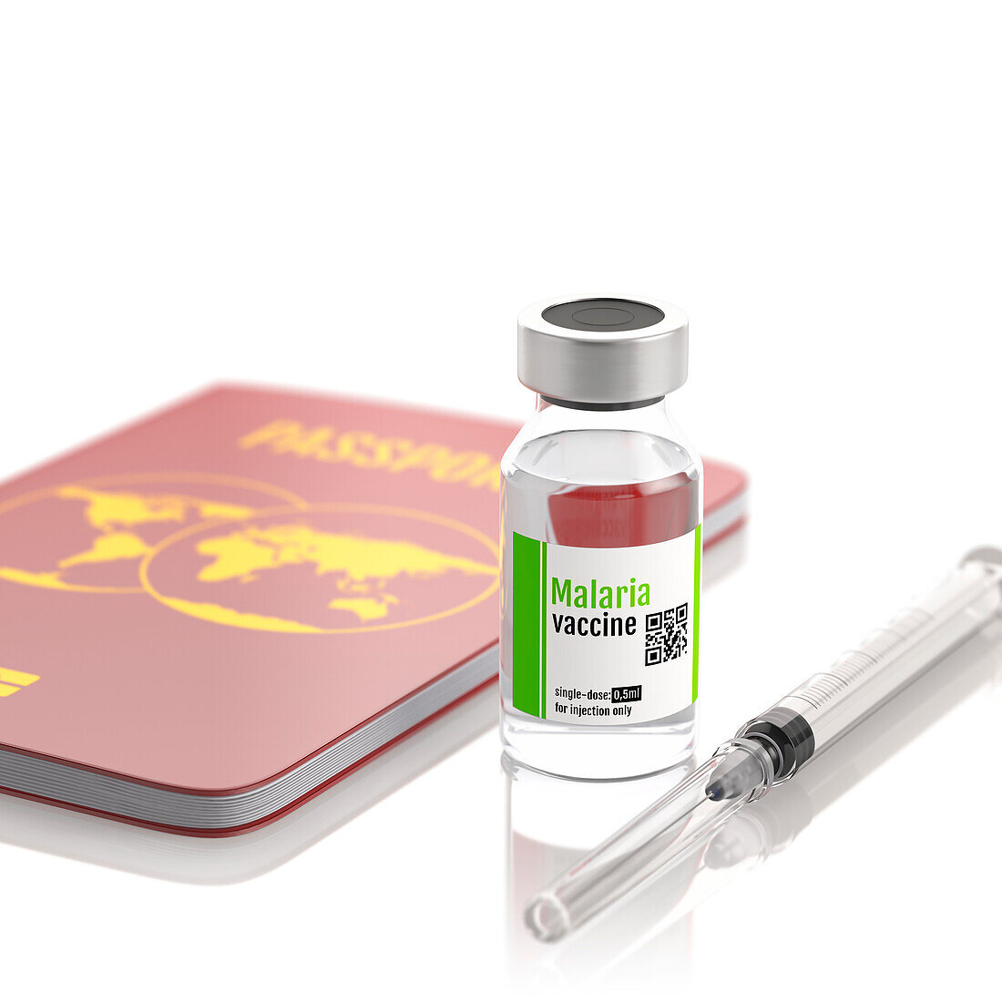 Malaria vaccine for travel, illustration