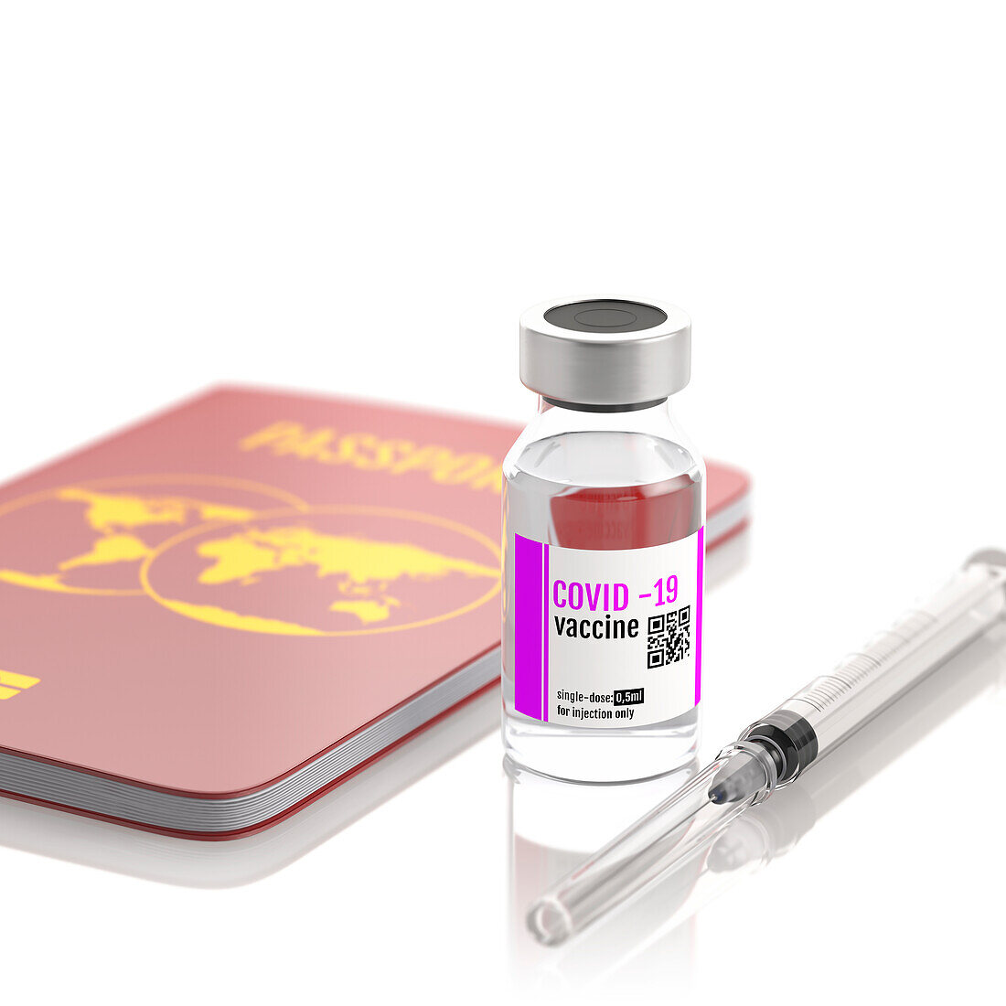 Covid-19 vaccine for travel, illustration