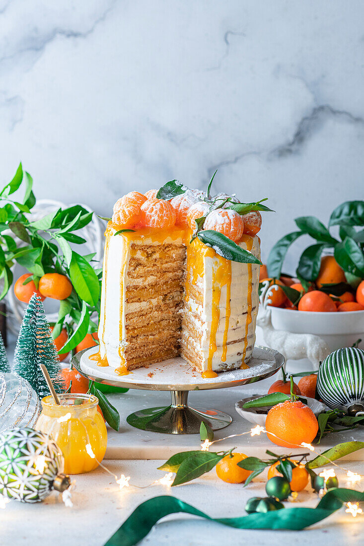 Festive tangerine cake