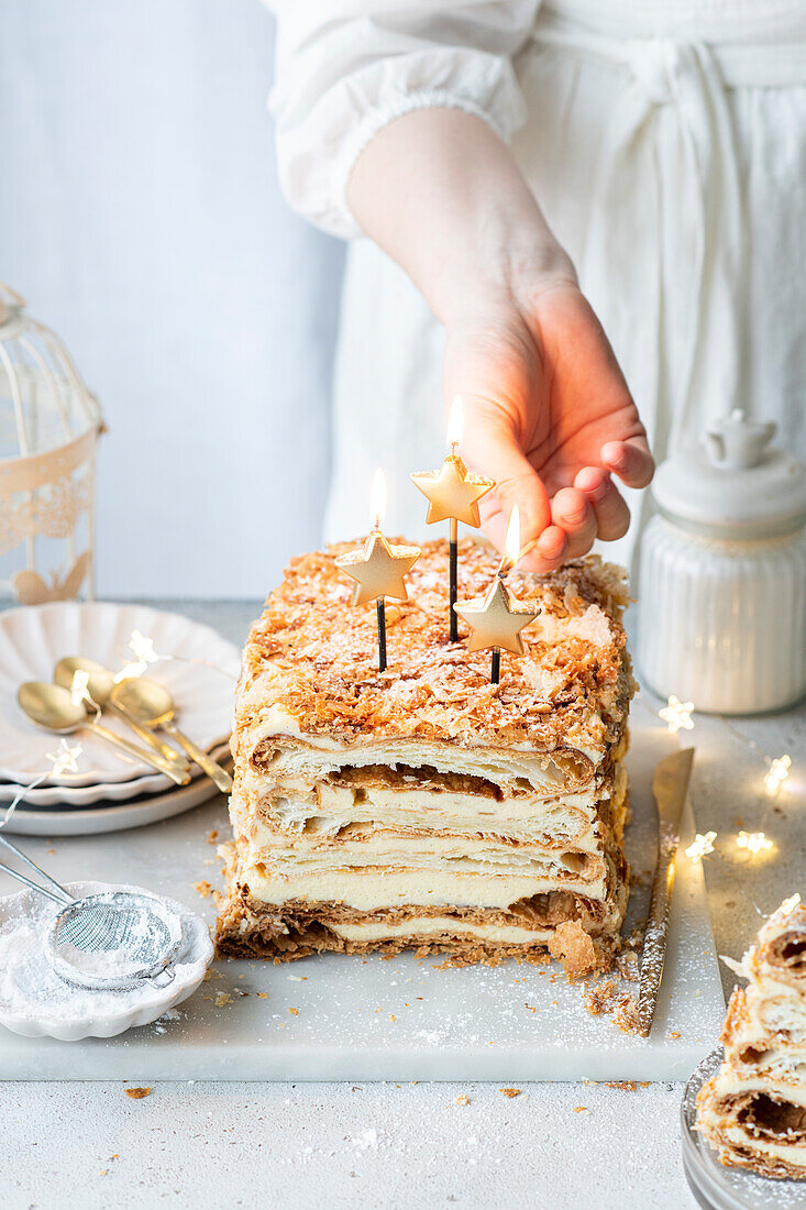 Napoleon-Kuchen zu Weihnachten