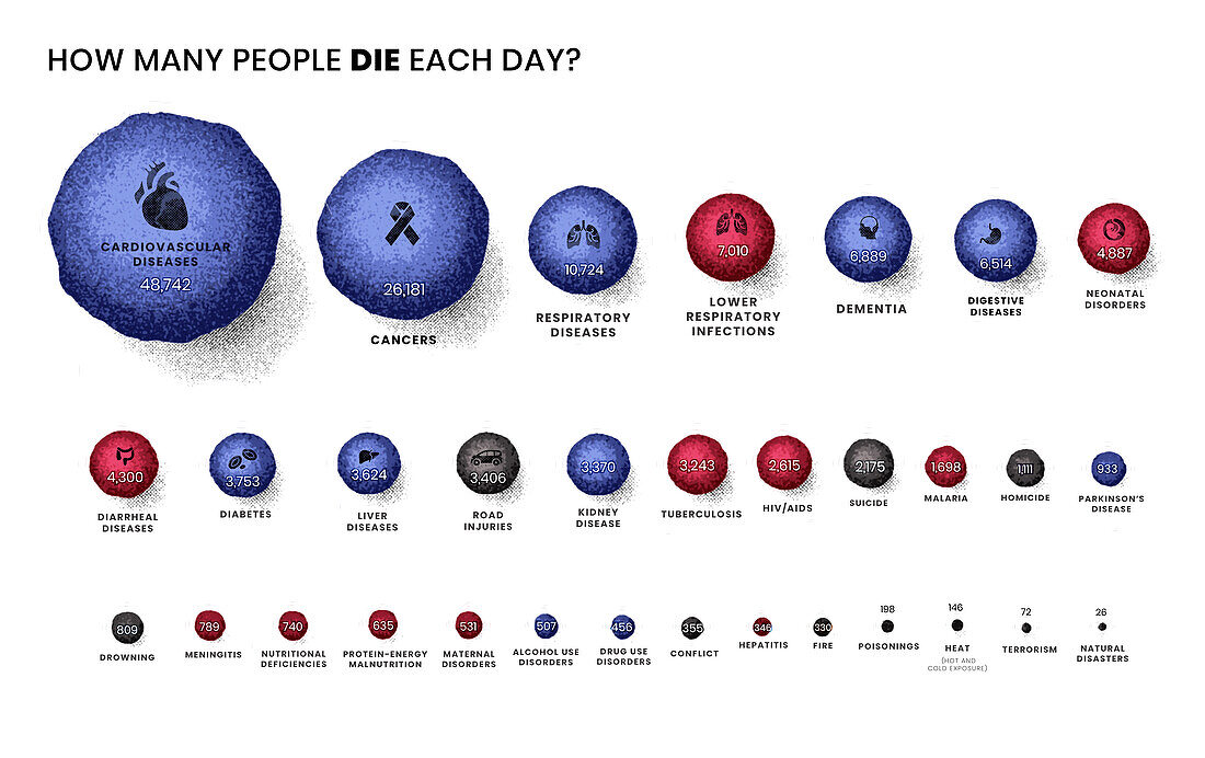 Global cause of death, illustration