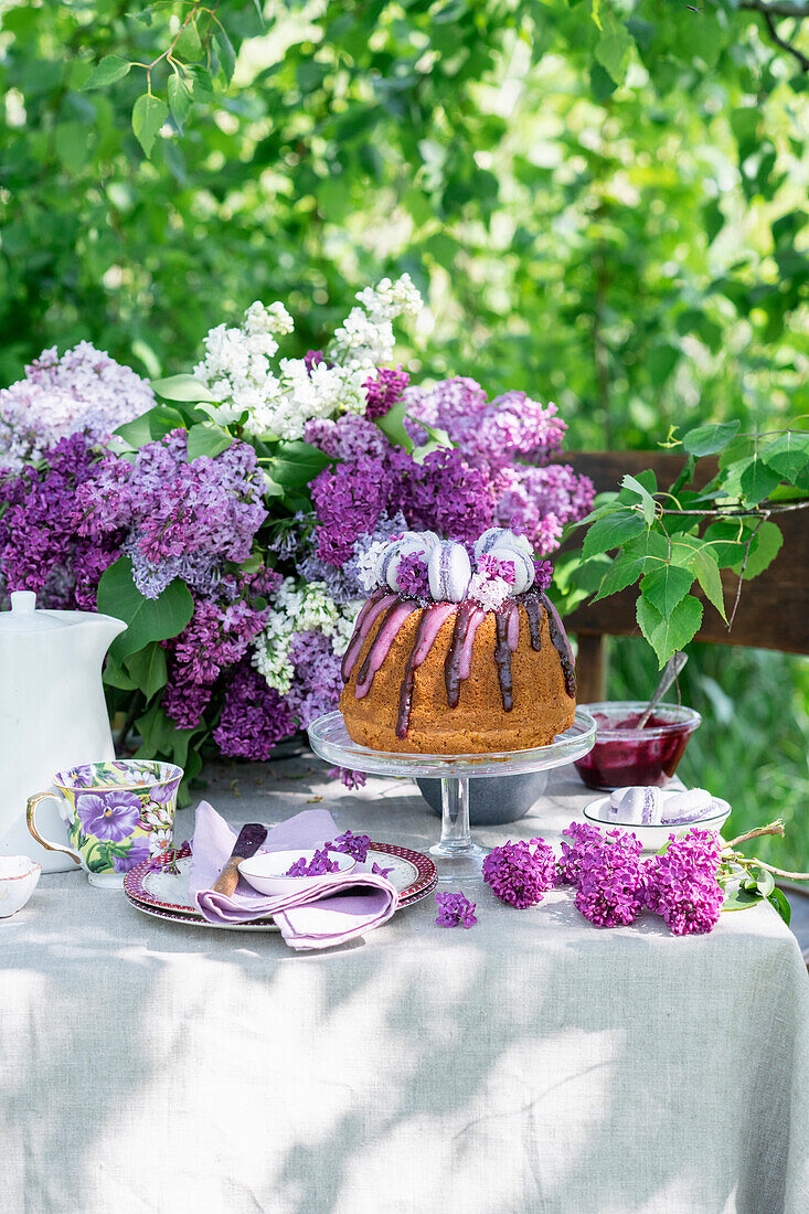 Lilac bundt cake