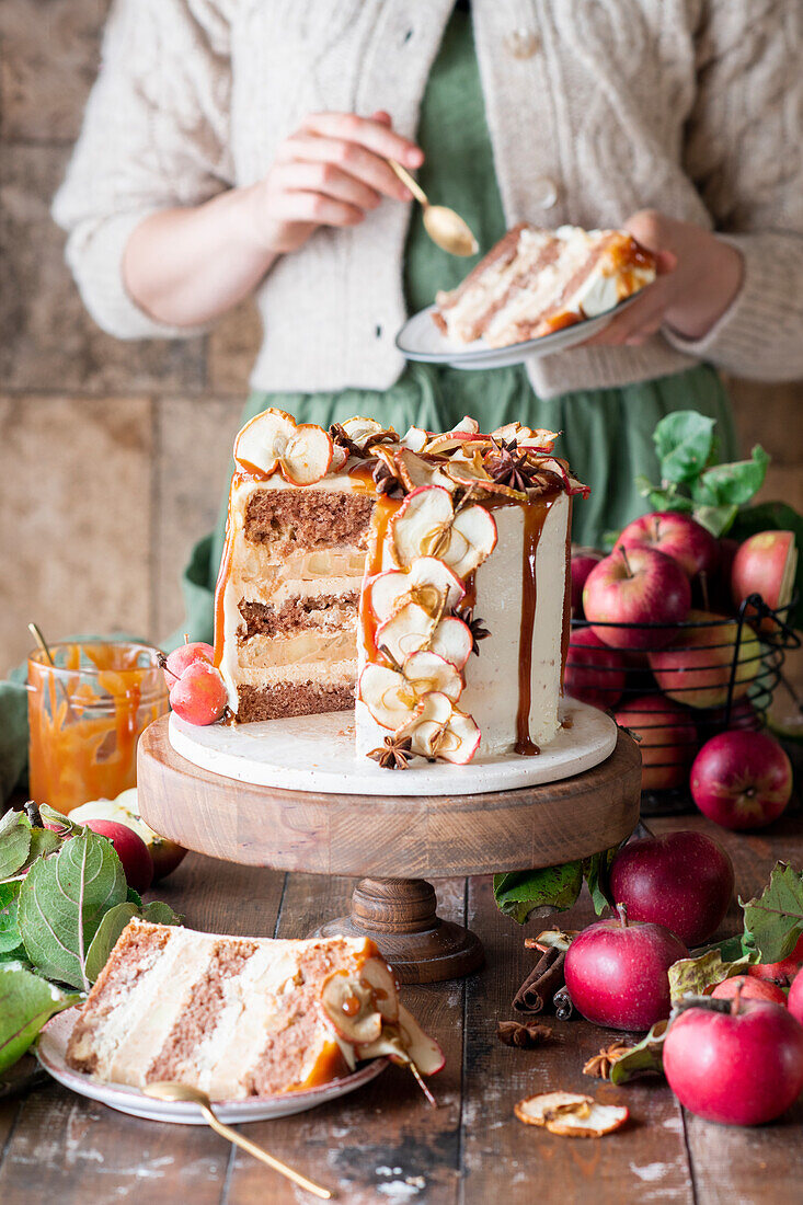 Apfel-Karamell-Torte