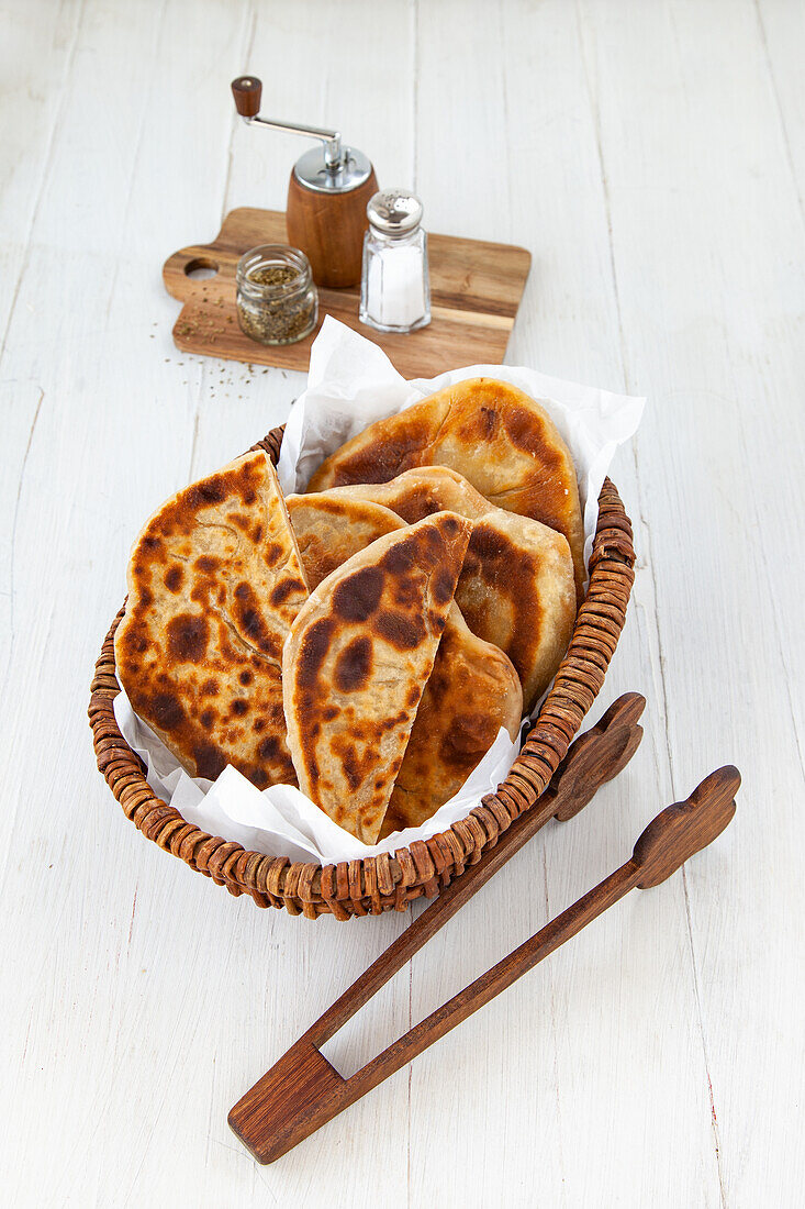 Cheese stuffed pan bread