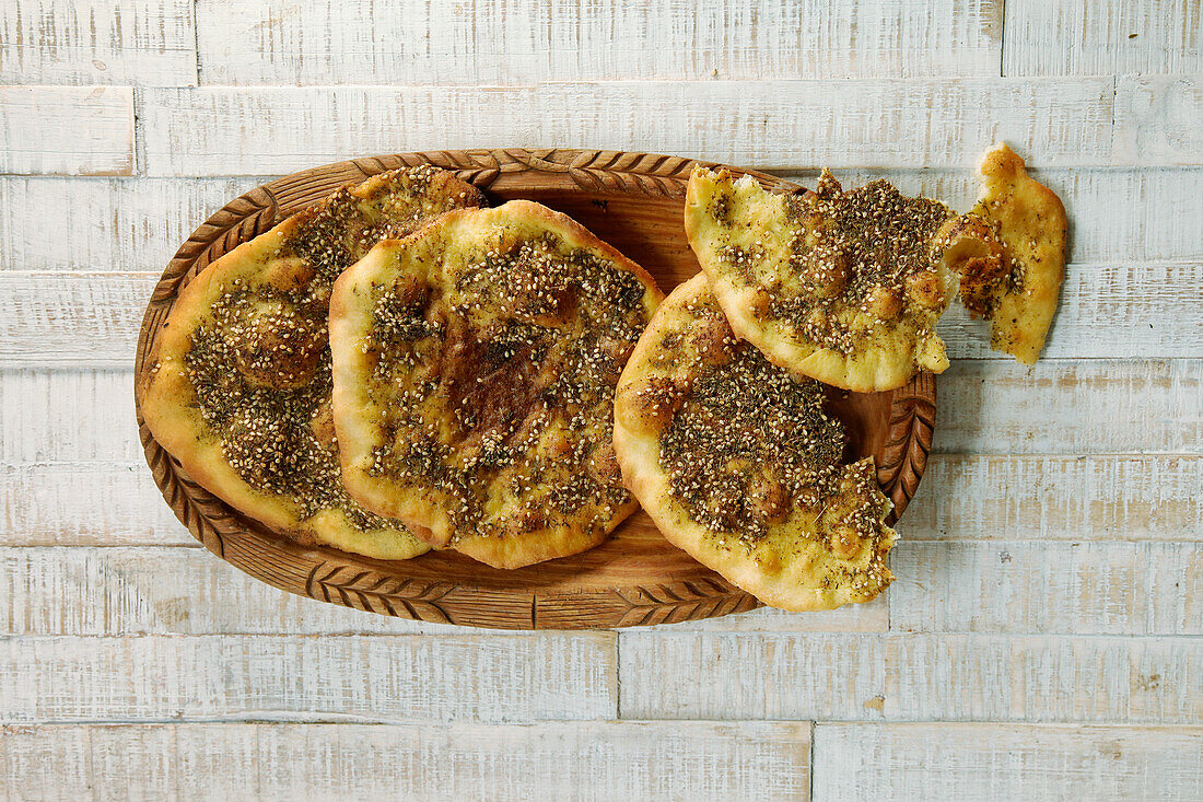 Lebanese pizza with zaatar