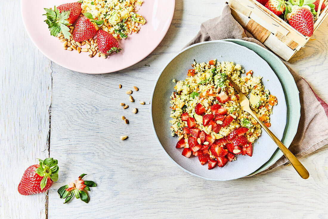 Couscous mit Erdbeeren