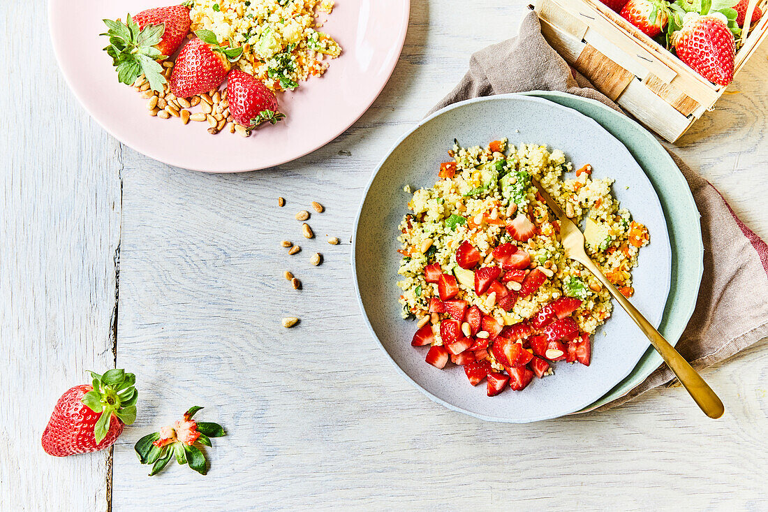 Couscous with strawberries