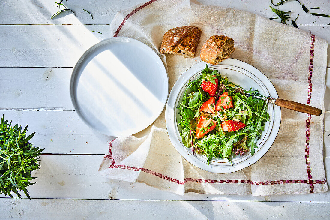 Strawberry with Rocket salad