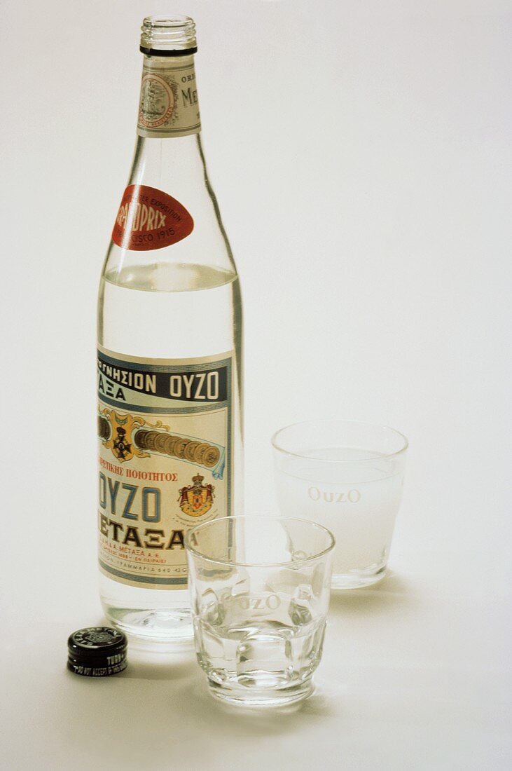 A Bottle of Ouzo; Anise Liqueur