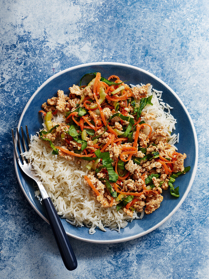 Ground meat curry Thai style with rice