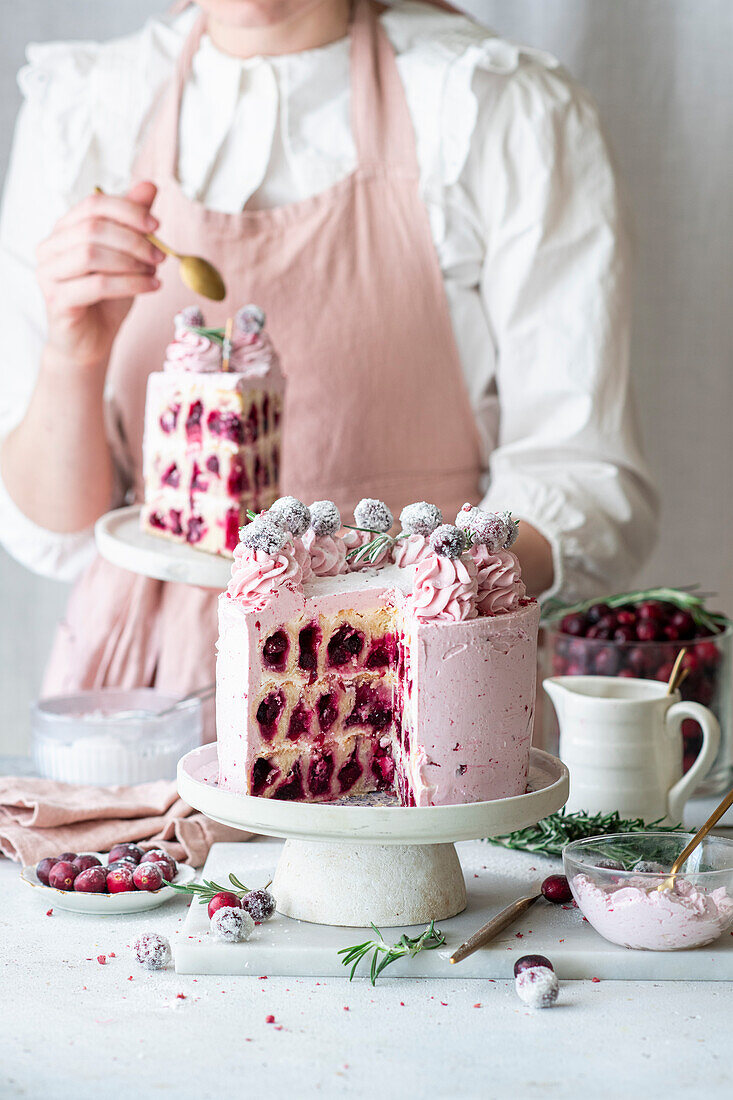 Cranberry cream cake