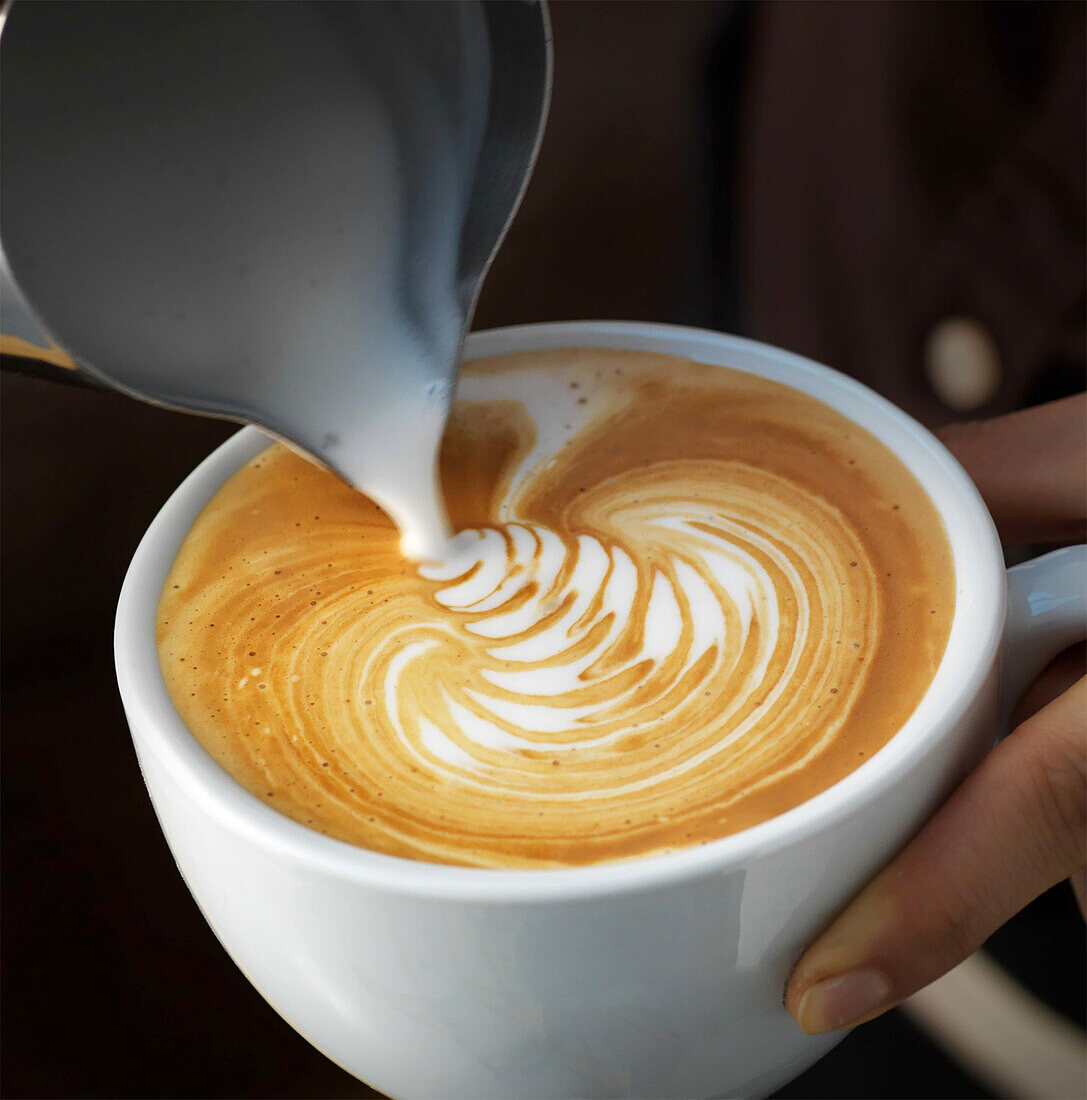 Cappuccino with latte art