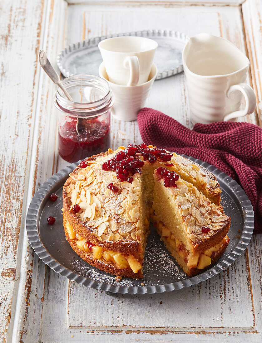 Apple and cranberry cake