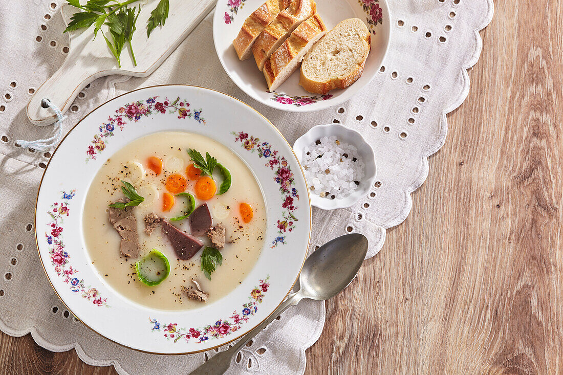 Creamy goose soup