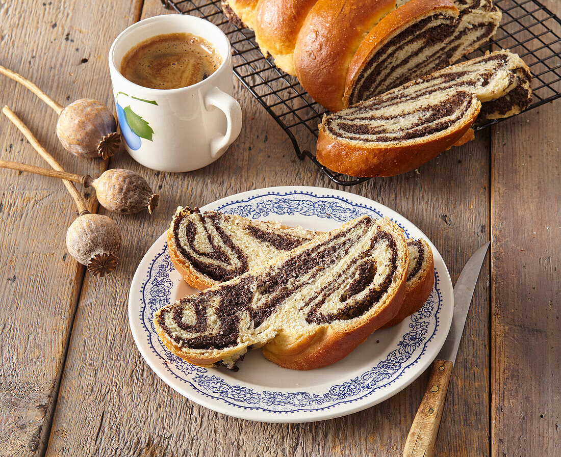 Poppy seed swirl bread