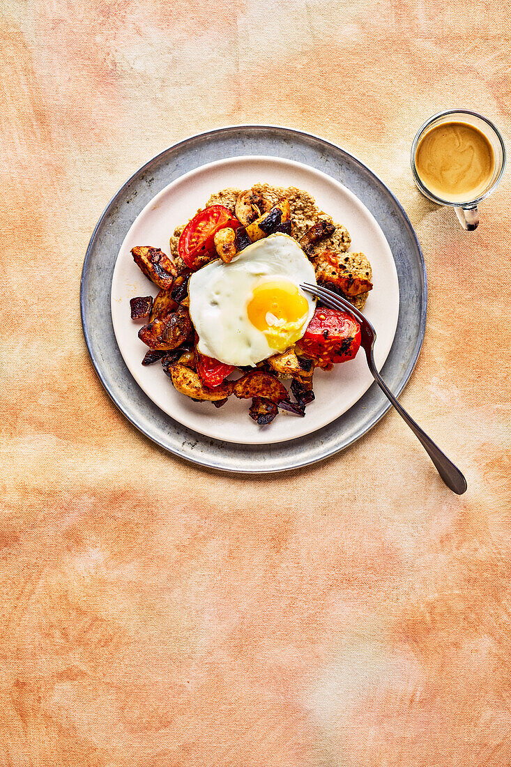 Smoky mushroom potato hash with oatmeal