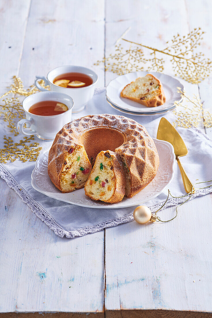 Bundt cake with candied fruit