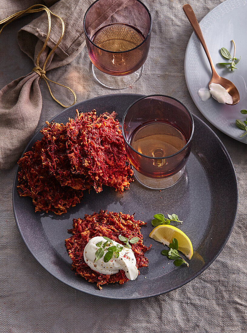Beet fritters