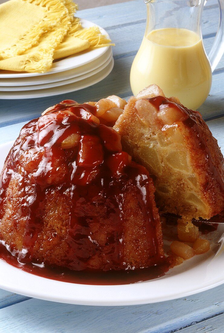 Birnen-Grießpudding mit Vanillesauce