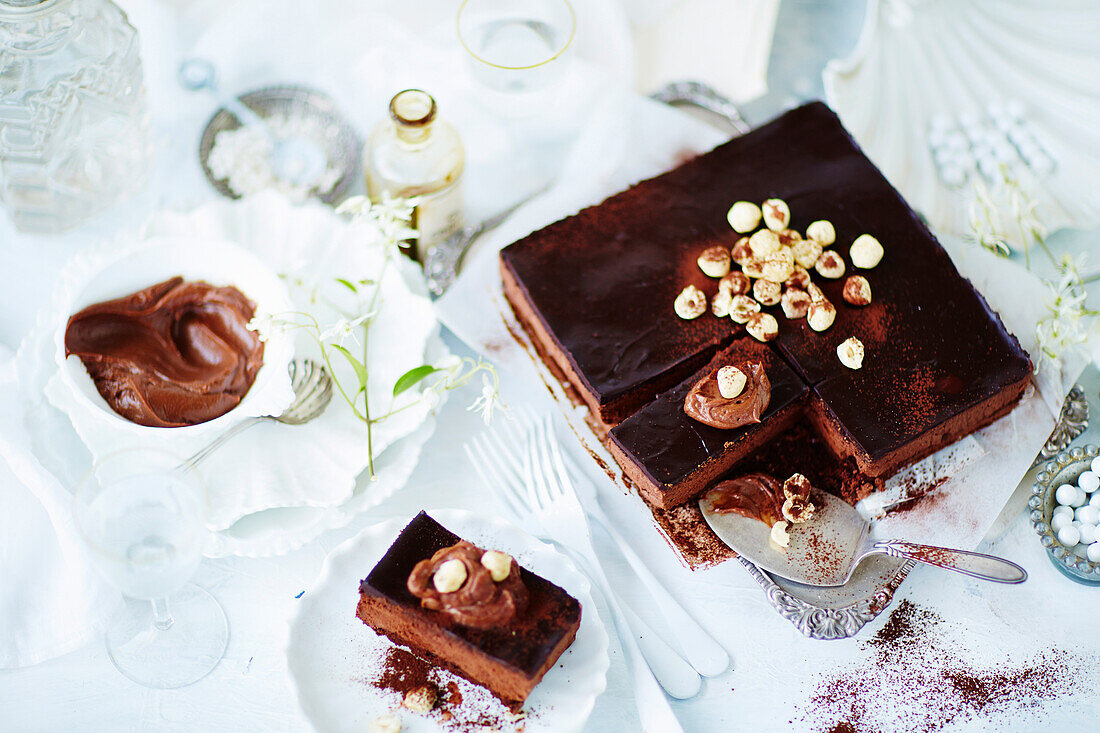 Chocolate hazelnut mousse cake