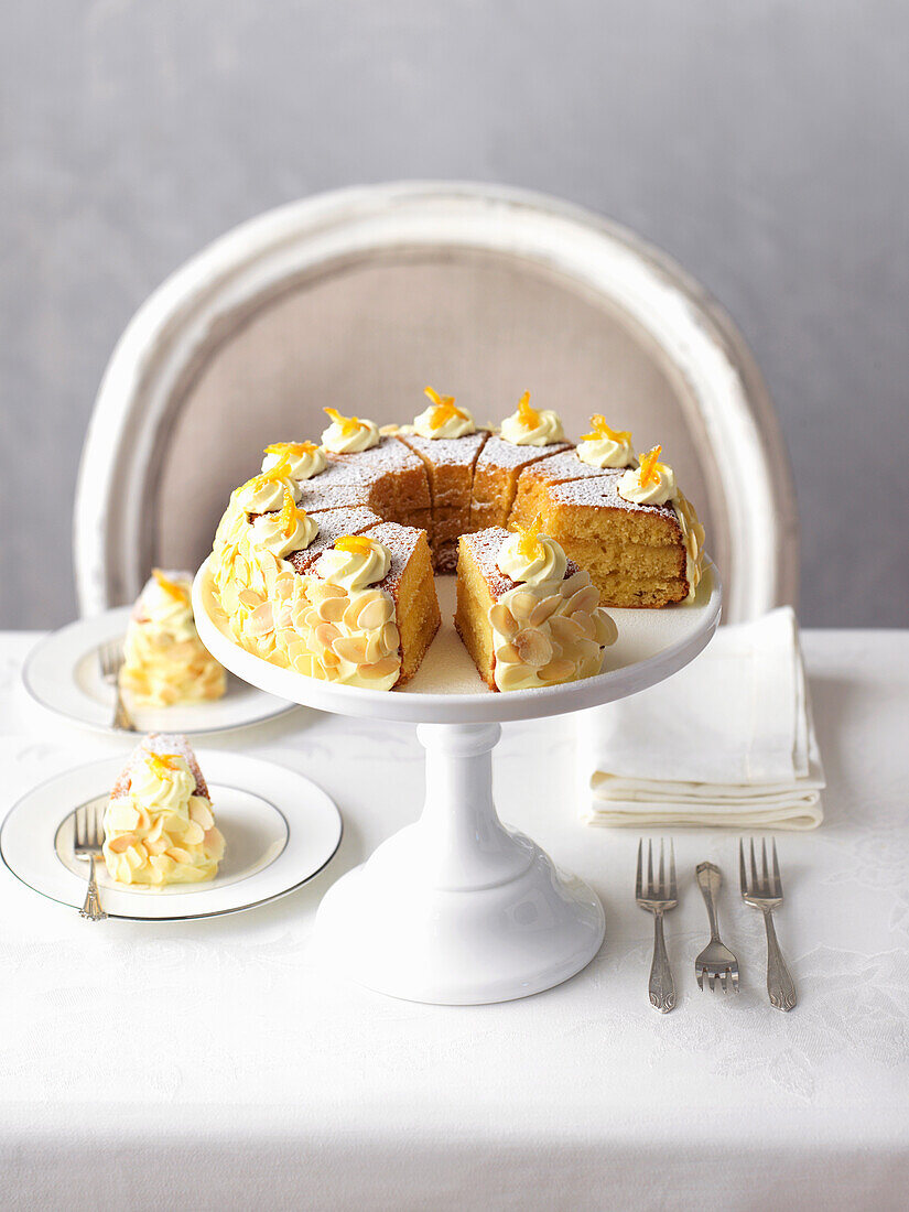 Orange almond victoria sponge