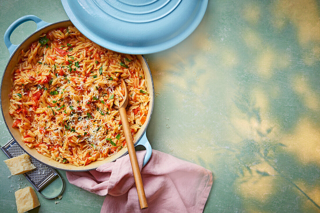 One-pot tomato orzo