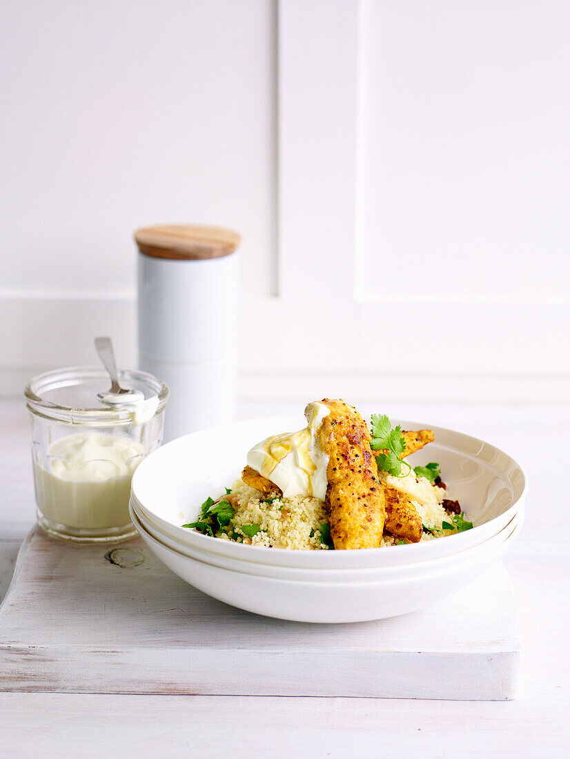 Marokkanisches Hähnchen mit Couscous