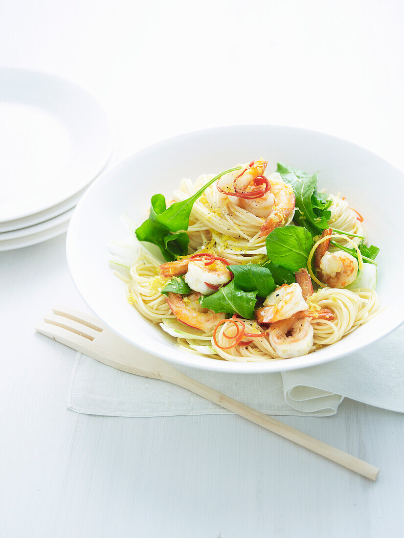 Prawn, fennel and chilli spaghettini