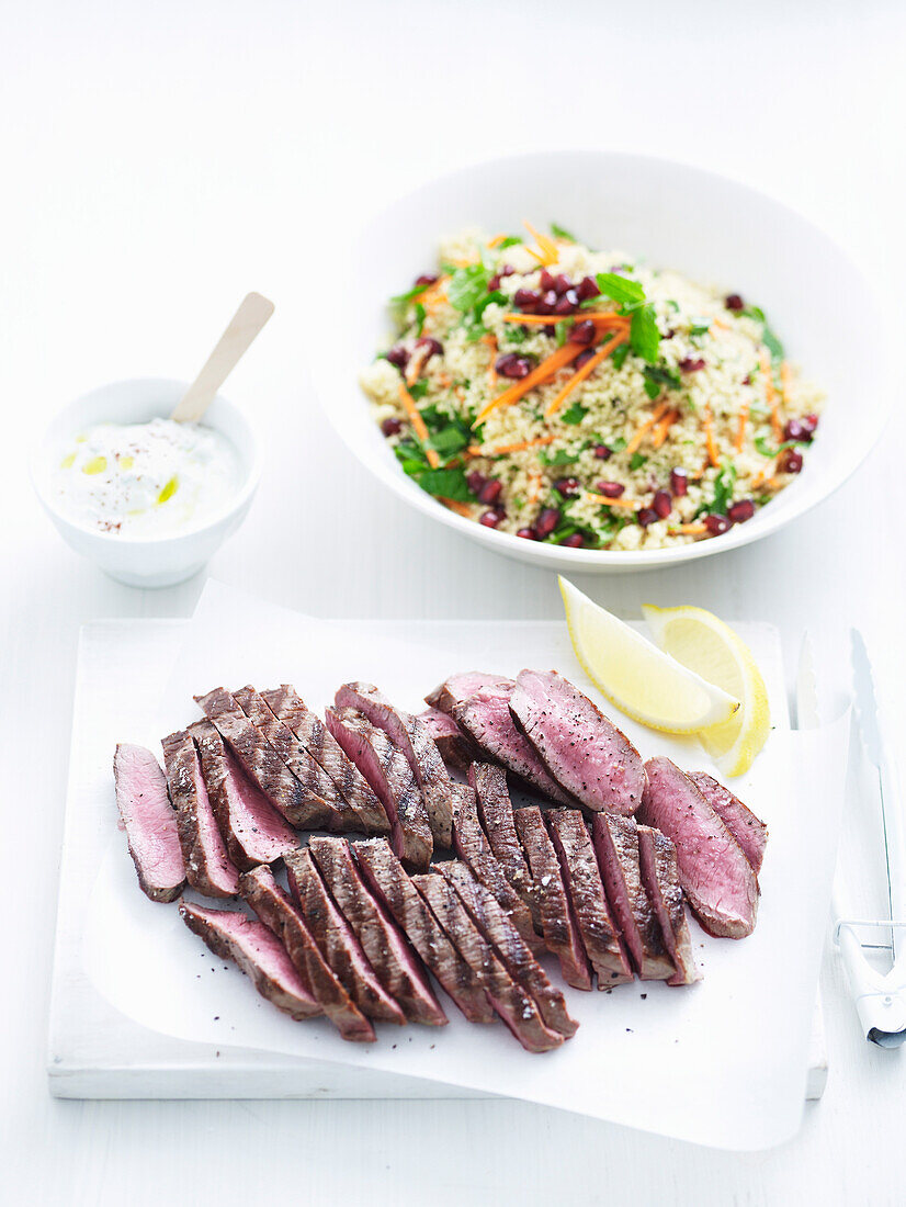 Lamb with moroccan-spiced couscous