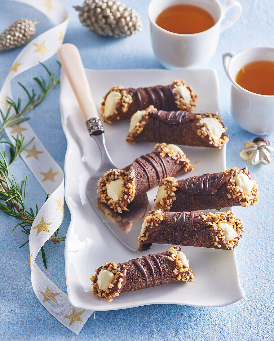 Walnuss-Cannoli ohne Backen