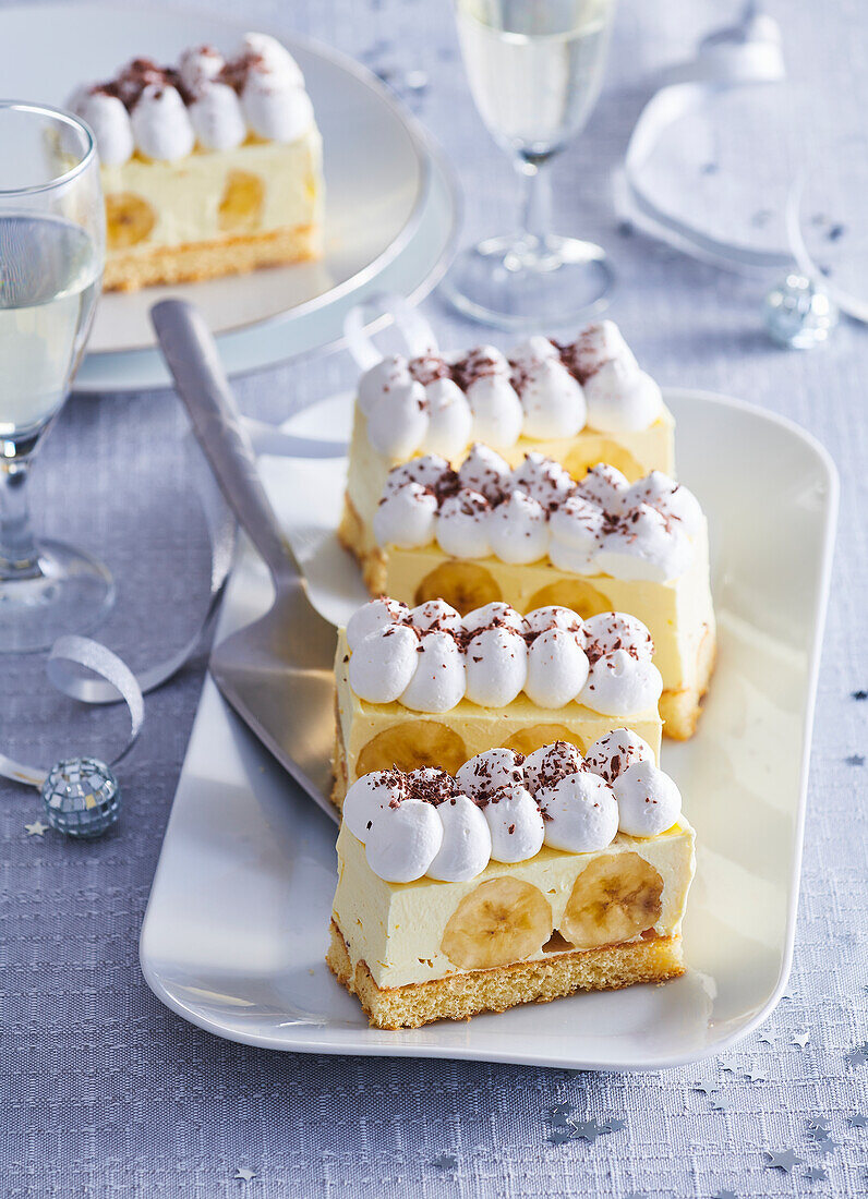 Slices of Banana Cream pie